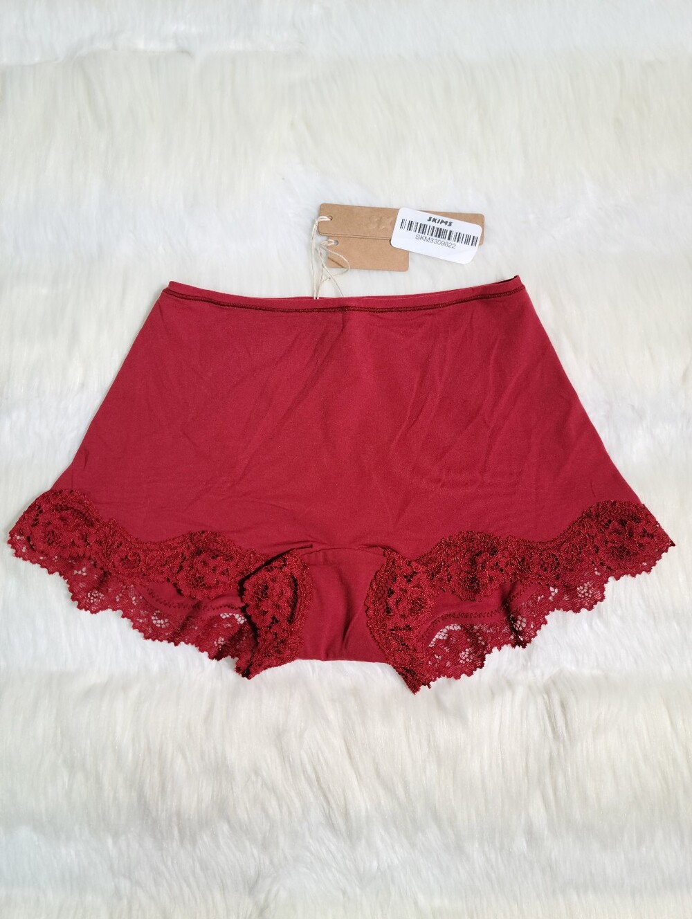 SKIMS Stretch Lace Shorts Red Women XXS NEW